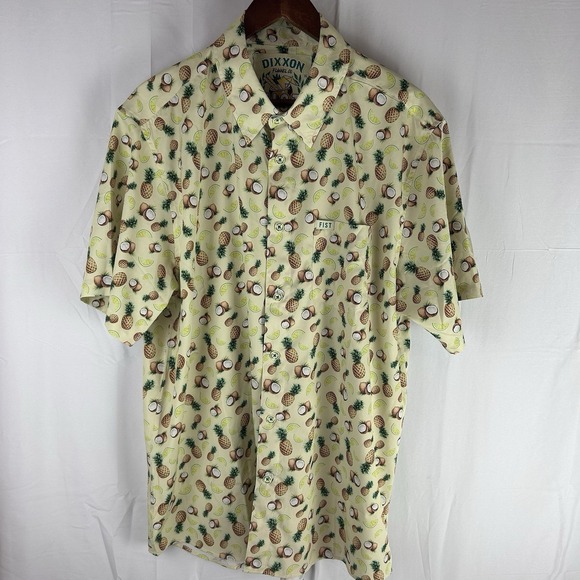 DIXXON Other - Dixxon Fist Mens XL Pina Colada Coconut‎ Pineapple Lime Hawaiian Button Shirt